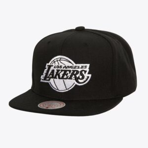 Mitchell & Ness Noir Blanc Los Angeles Lakers Evergreen OG Snapback Chapeau Bleu 1592353
