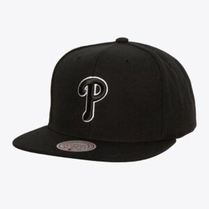 Mitchell & Ness Noir Blanc Philadelphia Phillies Evergreen OG Snapback Chapeau Noir 1594245