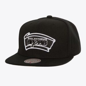 Mitchell & Ness Noir Blanc San Antonio Spurs Hardwood Classics Evergreen OG Snapback Chapeau Noir 1592363