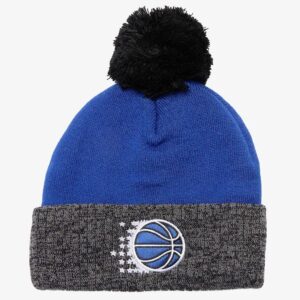 Mitchell & Ness Bonnet en tricot bicolore à revers Orlando Magic Hardwood Classics bleu argent avec pompon bleu 1593524