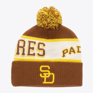 Mitchell & Ness Brown San Diego Padres Cooperstown Collection Bonnet en tricot à revers avec pompon marron 1594252