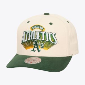 Mitchell & Ness Crème Athletics Cooperstown Collection Horizon Pro Crown Snapback Chapeau Crème 1593865