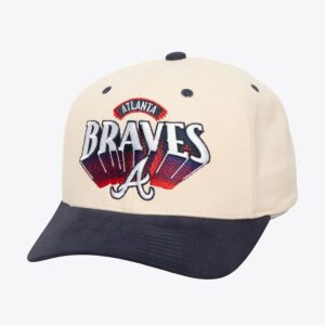 Mitchell & Ness Crème Atlanta Braves Horizon Pro Crown Snapback Chapeau Crème 1593809