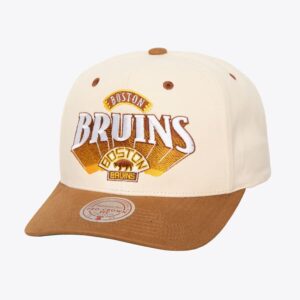 Mitchell & Ness Crème Boston Bruins Vintage Hockey Horizon Pro Couronne Snapback Chapeau Crème 1593773
