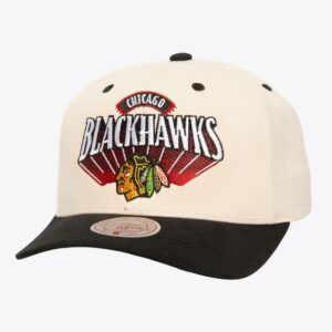 Mitchell & Ness crème Chicago Blackhawks Horizon Pro Crown Snapback chapeau crème 1593789