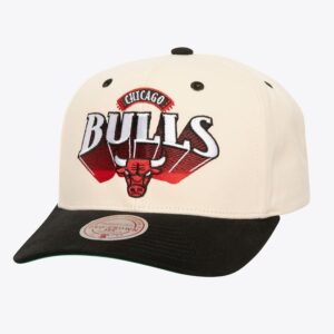 Mitchell & Ness Crème Chicago Bulls Horizon Pro Crown Snapback Chapeau Crème 1592246