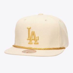Mitchell & Ness Crème Los Angeles Dodgers Doré Ivoire Snapback Chapeau Crème 1594225