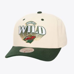 Mitchell & Ness Crème Minnesota Wild Horizon Pro Crown Snapback Chapeau Crème 1593805