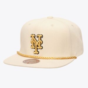 Mitchell & Ness Crème New York Mets Chapeau Snapback Ivoire Doré Crème 1594220