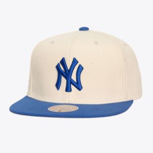 Mitchell & Ness Crème New York Yankees OG Snapback Chapeau Bleu 1594230