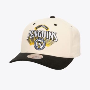Mitchell & Ness Crème Pittsburgh Penguins Vintage Hockey Horizon Pro Couronne Snapback Chapeau Crème 1593785