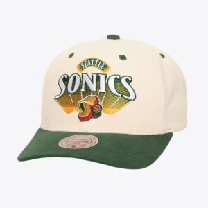 Mitchell & Ness crème Seattle Supersonics Hardwood Classics Horizon Pro Crown Snapback chapeau crème 1592255