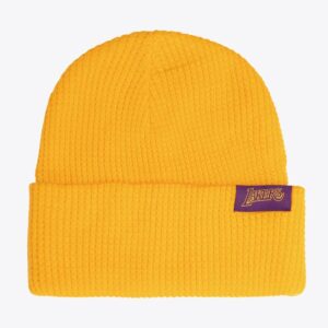 Mitchell & Ness Gold Los Angeles Lakers Hardwood Classics Leggo My Waffle Bonnet en tricot à revers jaune 1593606