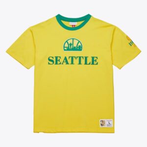 Mitchell & Ness Gold Seattle SuperSonics Team OG 3.0 T-shirt vintage jaune 1590313
