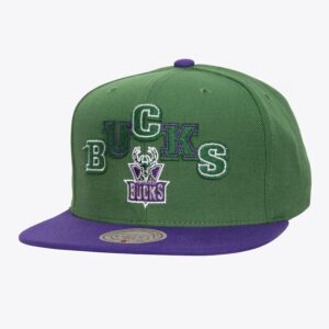 Mitchell & Ness Vert Milwaukee Bucks Hardwood Classics Uprise Snapback Chapeau Vert 1592519