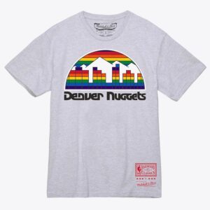 Mitchell & Ness Heather Grey Denver Nuggets T-shirt basique avec logo gris 1591002