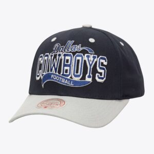 Chapeau réglable Mitchell & Ness Navy Dallas Cowboys Block Sweep Pro Bleu foncé 1593878