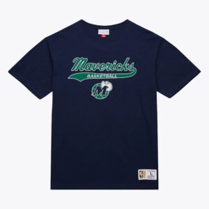 Mitchell & Ness Marine Dallas Mavericks Vintage Logo Légendaire Slub T-Shirt Crème 1590869