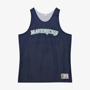 Mitchell & Ness Navy Dallas Mavericks Vintage Logo Mesh Practice Débardeur Bleu 1591457