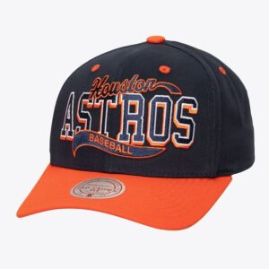 Mitchell & Ness Navy Houston Astros Block Sweep Pro Casquette réglable Bleu 1593908