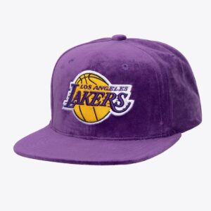 Mitchell & Ness Violet Los Angeles Lakers Velour Snapback Chapeau Violet 1592547