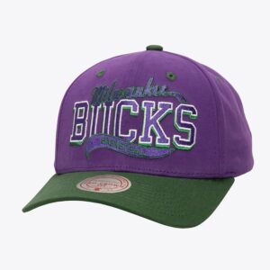 Mitchell & Ness Violet Milwaukee Bucks Block Sweep Pro Chapeau réglable Violet 1592629