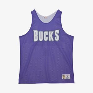 Mitchell & Ness Violet Milwaukee Bucks Vintage Logo Mesh Practice Débardeur Violet 1591397