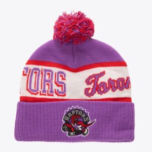 Mitchell & Ness Purple Toronto Raptors Hardwood Classics Bonnet en tricot à revers avec pompon Violet 1592652