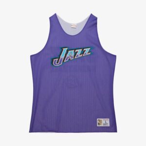 Mitchell & Ness Purple Utah Jazz Vintage Logo Mesh Practice Débardeur Violet 1591418