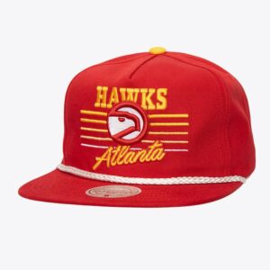Mitchell & Ness Rouge Atlanta Hawks Hardwood Classics Radiant Lines Deadstock Snapback Chapeau Rouge 1593459