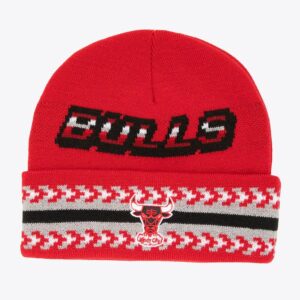 Mitchell & Ness Red Chicago Bulls Hardwood Classics Game On Bonnet en tricot à revers Rouge 1593506
