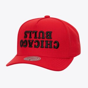Casquette Snapback Rouge Chicago Bulls Upside Pro Mitchell & Ness Noir 1592504