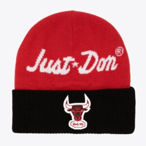 Mitchell & Ness Red Chicago Bulls x Just Don Hardwood Classics Bonnet en tricot à revers en cachemire Rouge 1593351