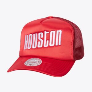 Mitchell & Ness Casquette Snapback de camionneur en satin rouge Houston Rockets Rouge 1592885