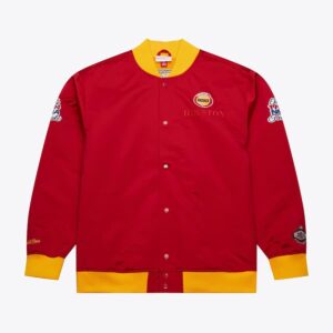 Mitchell & Ness Rouge Houston Rockets Team OG 3.0 Veste en satin à pression complète Bordeaux 1591819