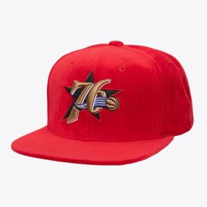 Mitchell & Ness Casquette Snapback en velours rouge Philadelphia 76ers Hardwood Classics Rouge 1592555