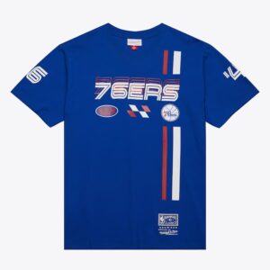 Mitchell & Ness Royal Philadelphia 76ers Speedway T-shirt flou bleu 1590483