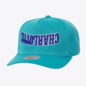 Mitchell & Ness Sarcelle Charlotte Hornets Hardwood Classics Upside Pro Snapback Chapeau Bleu 1592290