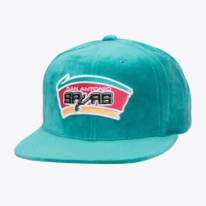 Mitchell & Ness Sarcelle San Antonio Spurs Hardwood Classics Velour Snapback Chapeau Turquoise 1592563