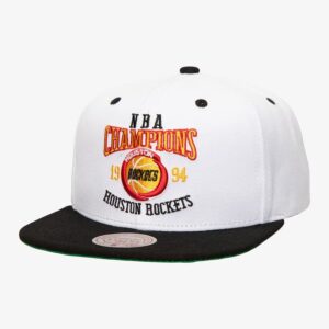 Mitchell & Ness Blanc Houston Rockets Hardwood Classics Champ Series Snapback Chapeau Noir 1593114