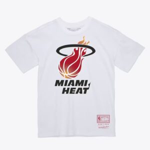 Mitchell & Ness T-shirt blanc avec logo Miami Heat Noir 1590937