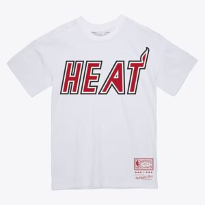 Mitchell & Ness T-shirt blanc avec logo Miami Heat Bleu 1590947