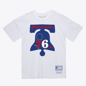 Mitchell & Ness T-shirt blanc avec logo des 76ers de Philadelphie Blanc 1590957