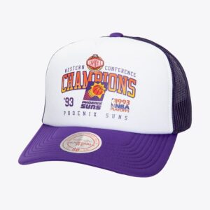 Mitchell & Ness White Phoenix Suns Hardwood Classics Champions Trucker Snapback Hat Blanc 1593105
