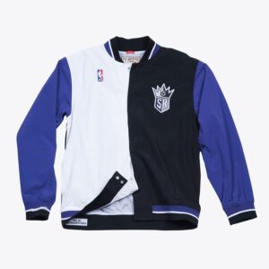 Bomber Mitchell & Ness White Sacramento Kings 1995-96 Veste d'échauffement authentique à bouton-pression complet Blanc 1591890